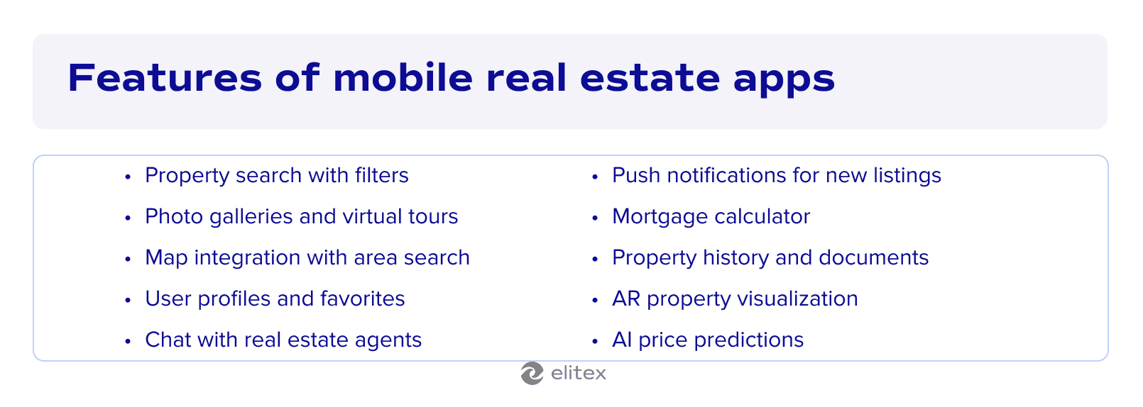 Features of mobile real estate apps
