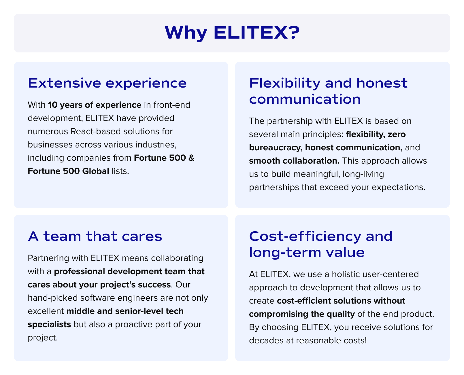 Why to Choose ELITEX?