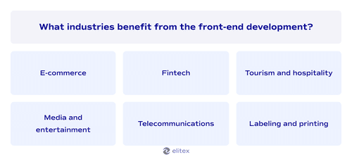 What industries benefit from the front-end development?