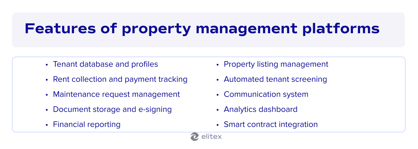 Features of property management platforms
