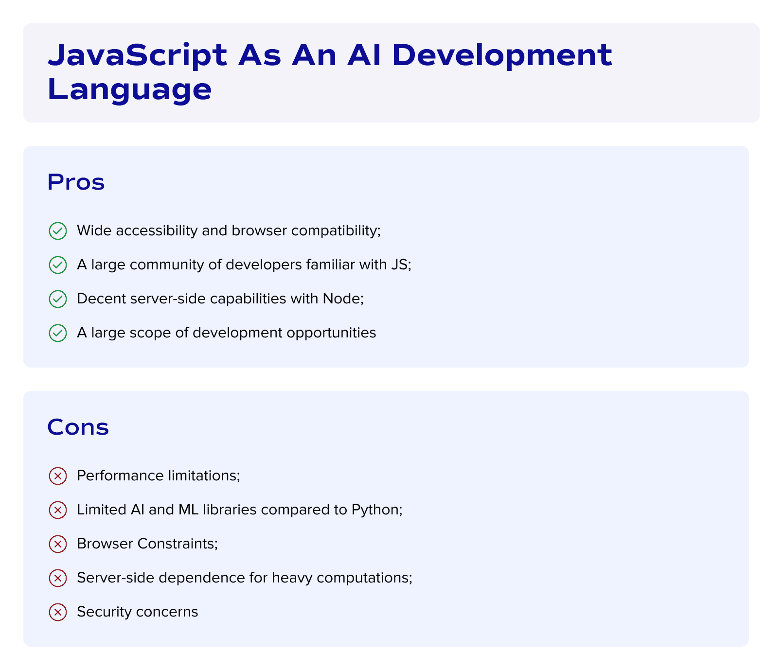 JavaScript as an AI development language
