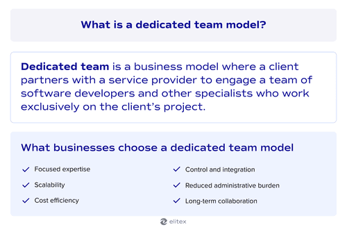 What is a dedicated team model?
