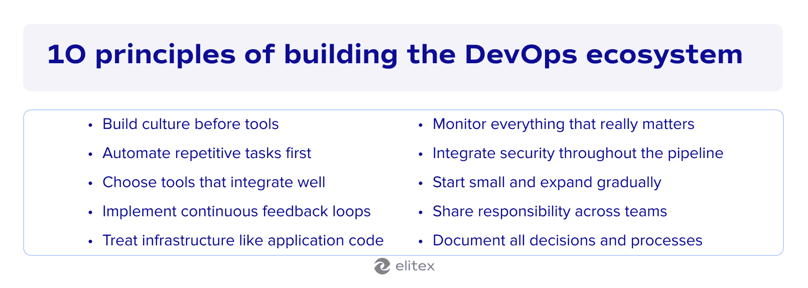 10 principles of building the successful DevOps ecosystem