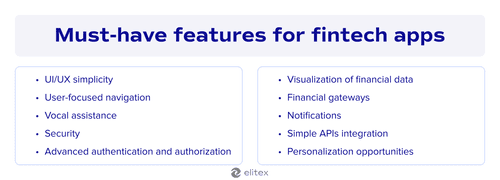 Must-have features for fintech apps