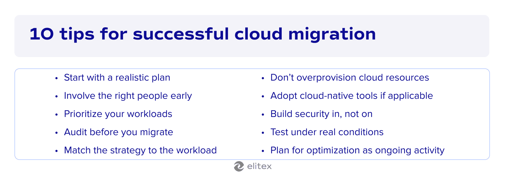 Tips for successful cloud migration