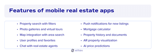 Features of mobile real estate apps