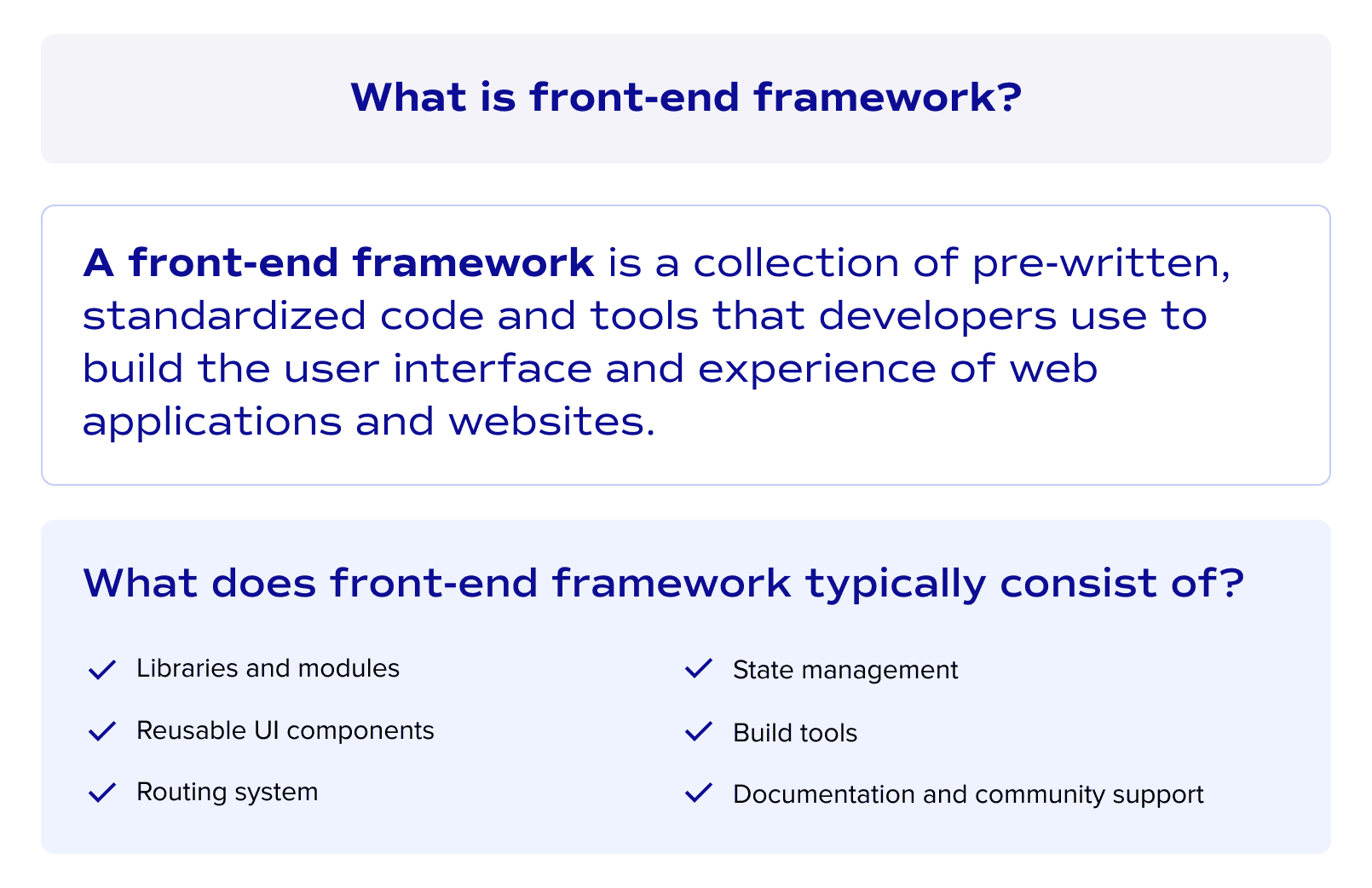 What is front-end framework?