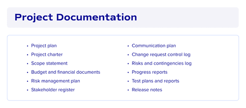 What does project documentation in web development consist of?