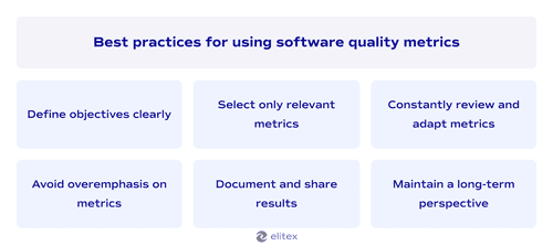 Best practices for using software quality metrics