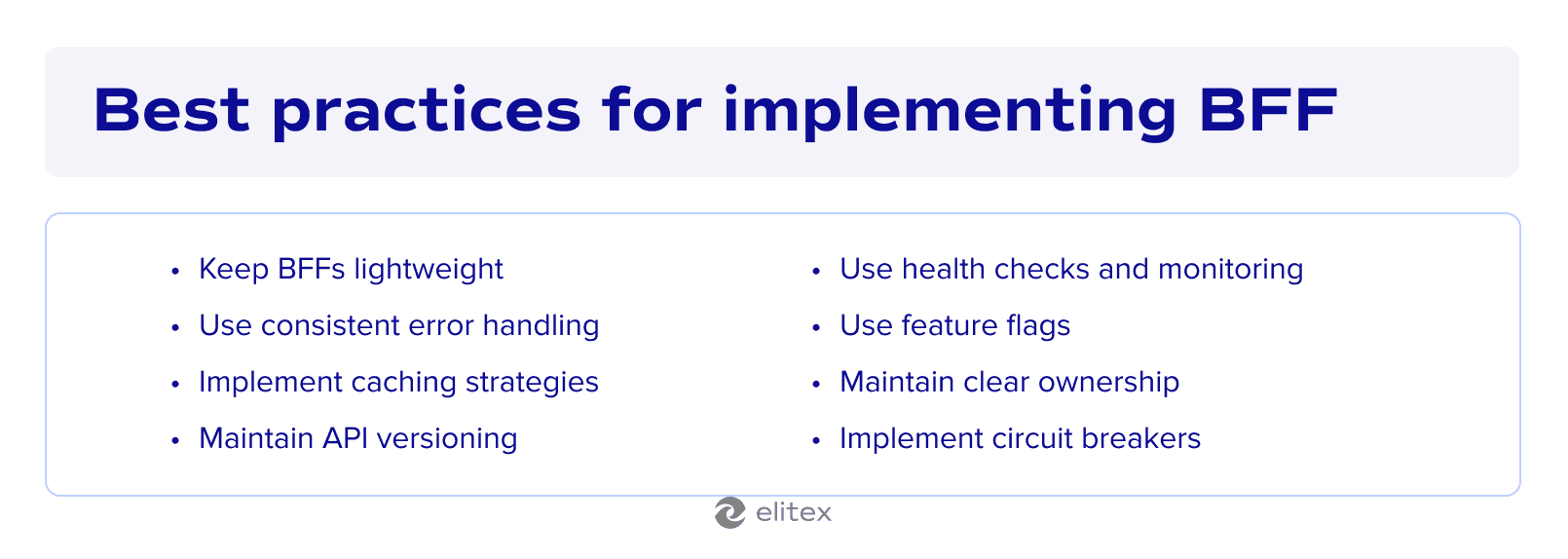 Best practices for implementing BFF