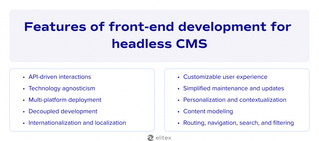 Features of front-end development for headless CMS