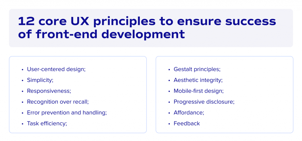 12 core UX principles to ensure success of front-end development